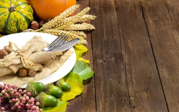 Rustic autumn table setting