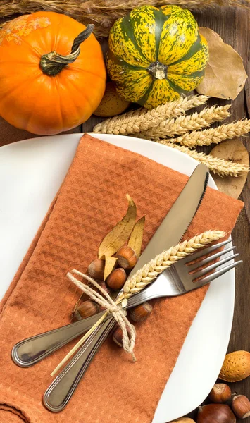 Autumn table setting — Stock Photo, Image