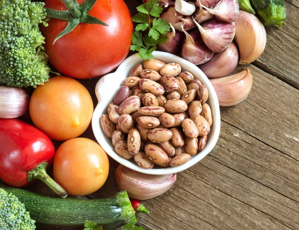 Pinto beans and vegetables — Stock Photo, Image