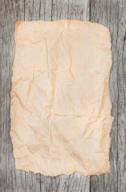 Kraft kağıt eski ahşap zemin üzerine