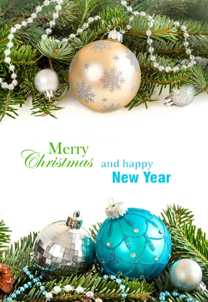 Cream, turquoise and silver Christmas decor — Stock Photo, Image