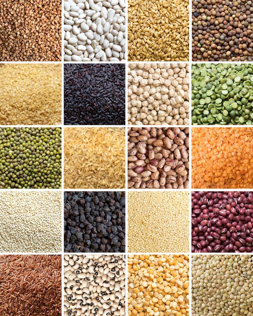 Collage of legumes and cereals Stock Photo by ©karissaa 63005603