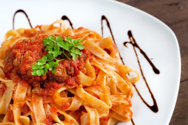 Tagliatelle with bolognese sauce clipart