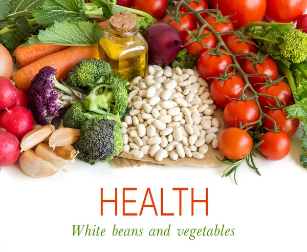 White beans with vegetables — Stock Photo, Image