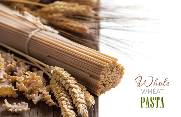 Whole wheat italian pasta with wheat spikes