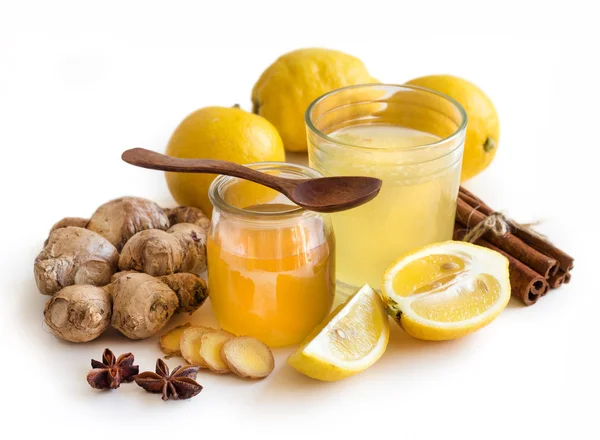 Madu, lemon dan tonik jahe — Stok Foto