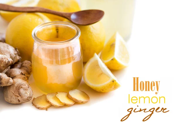 Мед, лимон и имбирь — стоковое фото