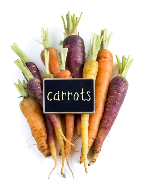 Fresh organic rainbow carrots — Stock Photo, Image