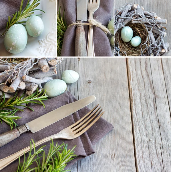 Collage con mesa de Pascua —  Fotos de Stock