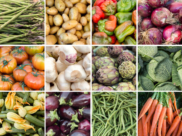 Коллаж свежих овощей
