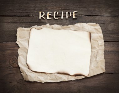 Yemek tarifleri kelime kağıt ile