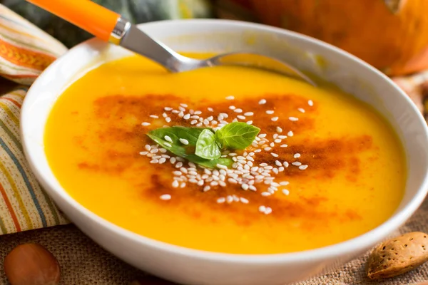 Frische Kürbissuppe — Stockfoto