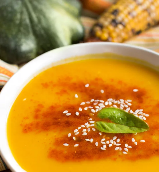 Frische Kürbissuppe — Stockfoto