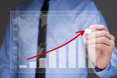 işadamı çizim grafik, iş stratejisi kavram olarak
