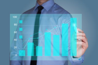 işadamı çizim grafik, iş stratejisi kavram olarak