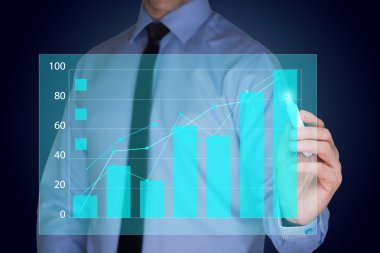 işadamı çizim grafik, iş stratejisi kavram olarak