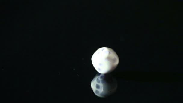 White Dice On Black Background — Stock Video