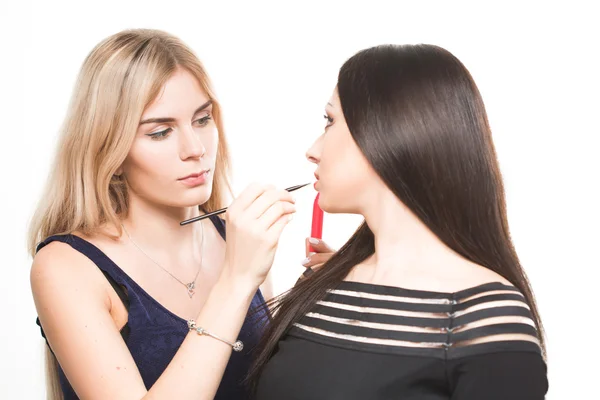 Make-up artist work in her studio. — Stock Photo, Image