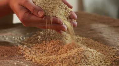 Pearl çuval bezi üzerinde dökülmesini arpa