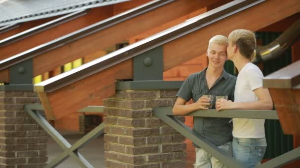 Gay men relaxing in the park. lgbt — Stock Video