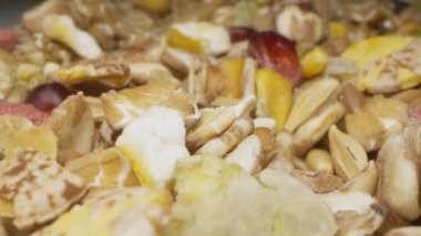 Aşırı yakın plan, detaylı. kemirgenler için tahıl yemeği