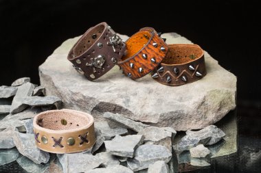 bracelets with spikes and skulls clipart