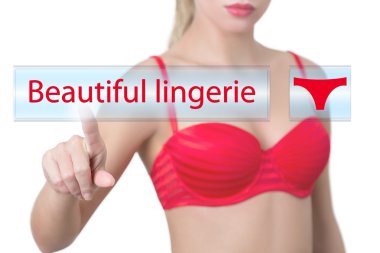 baeutiful iç çamaşırı düğmesine basarak kadın