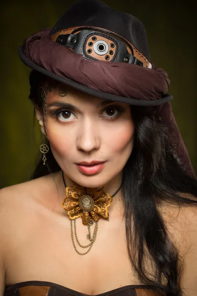 Portret kobiety piękne steampunk — Zdjęcie stockowe