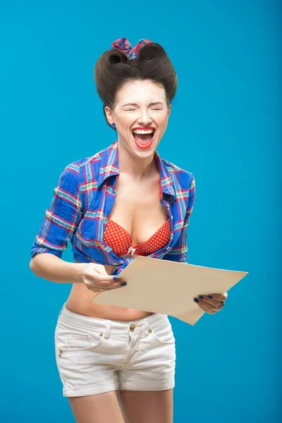 Pin-up girl in american style — Stock Photo, Image