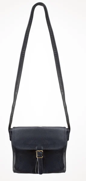 Black Leather Bag met een gesp — Stockfoto