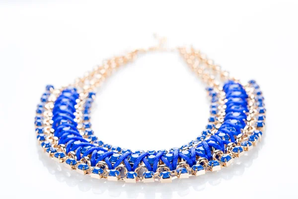 Modré dámské náhrdelník — Stock fotografie