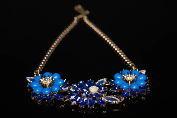 Plastic blue necklace — Stock Photo, Image