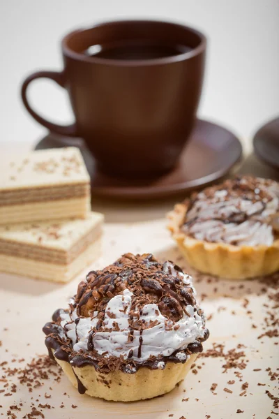 Cup of coffee and Cake on a table — Stock Photo, Image