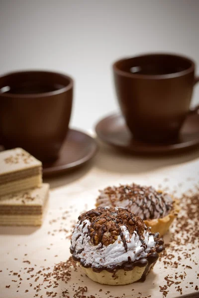 Cup of coffee and Cake on a table — Stock Photo, Image