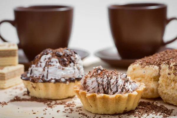 Cup of coffee and Cake on a table — Stock Photo, Image