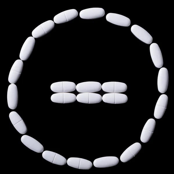 Značka stop bílé oválné tablety — Stock fotografie