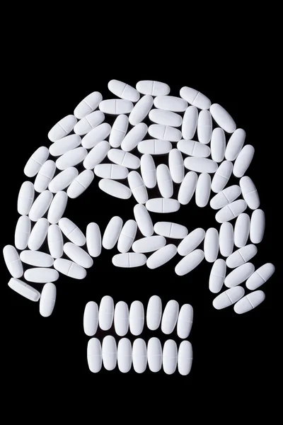 Tvář bílé oválné tablety — Stock fotografie