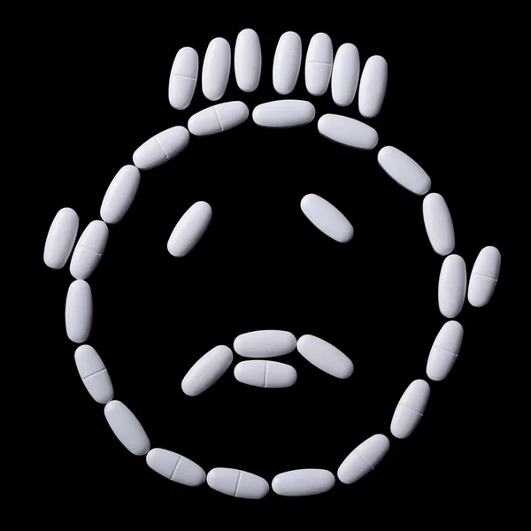 Tvář bílé oválné tablety — Stock fotografie
