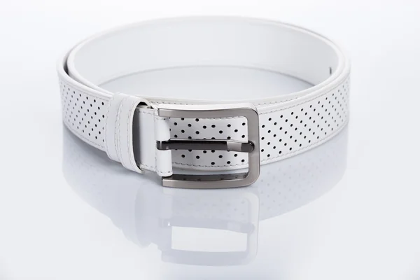 Witte womens riem met strass — Stockfoto