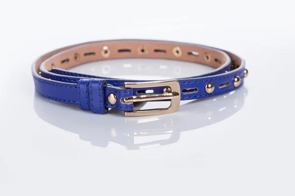 Blauwe womens riem met strass — Stockfoto