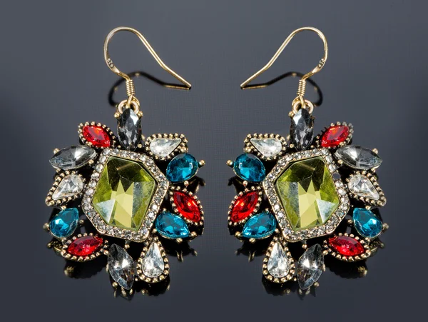 Pear Diamonds Earrings — Stock Photo, Image