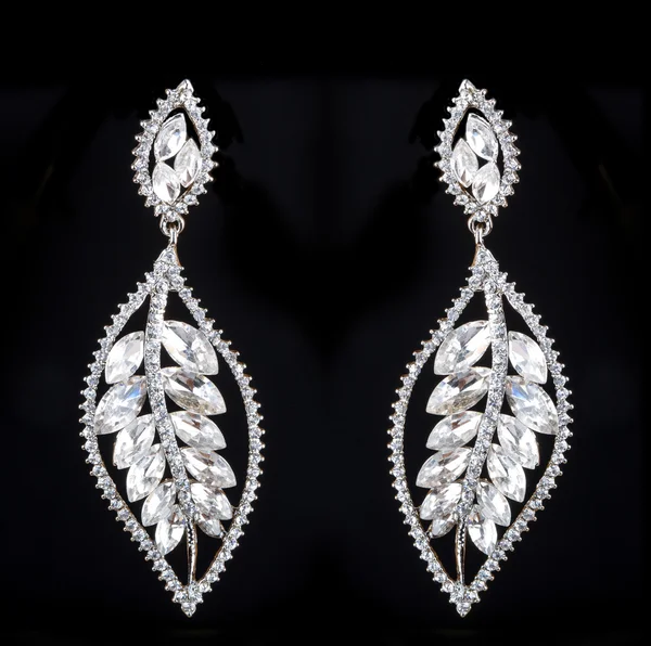 Pear Diamonds Earrings — Stock Photo, Image