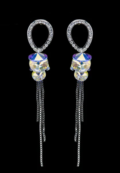 Boucles d'oreilles Poire Diamants — Photo