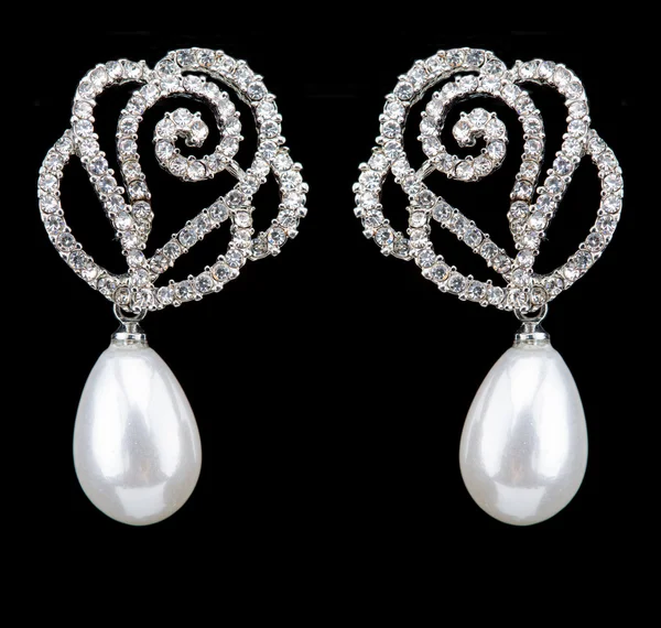 Boucles d'oreilles Poire Diamants — Photo