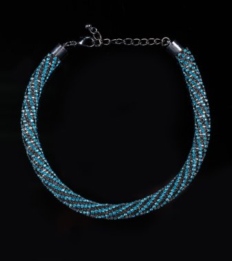 luxury necklace on black stand