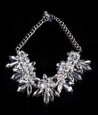 luxury necklace on black stand