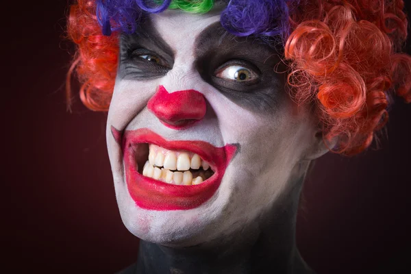 Crazy clown a terrible death — ストック写真