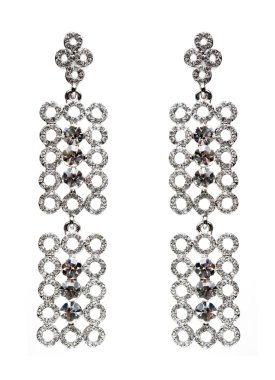 Beyaz parlak ile küpe