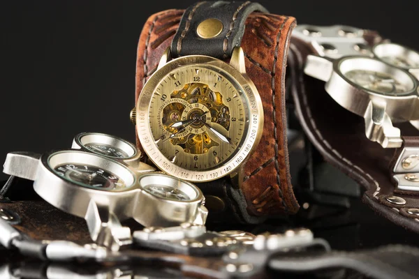 Unusual watches. several alternatives dials — Stock Photo, Image