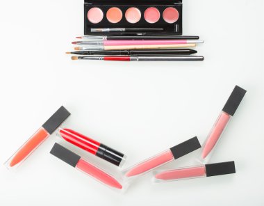 profesyonel makyaj sanatçısı kümesi. Farklı ruj